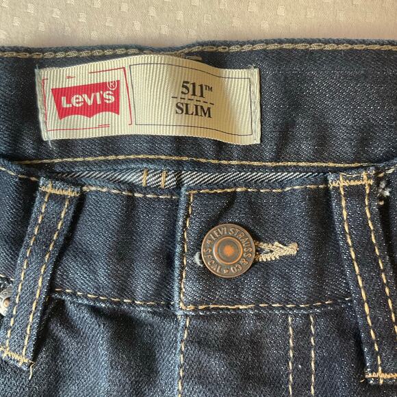 Levi’s Big Kid Jeans 511 size 12 REG W26 x L26 Dark Blue Mid Rise Slim Leg - Picture 7 of 11